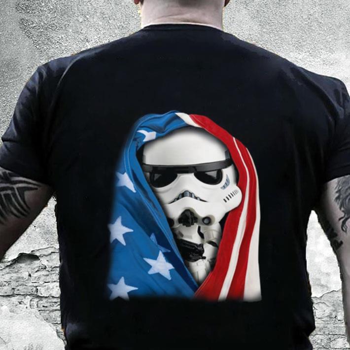 Official Storm Trooper Star War wearing US flag shirt