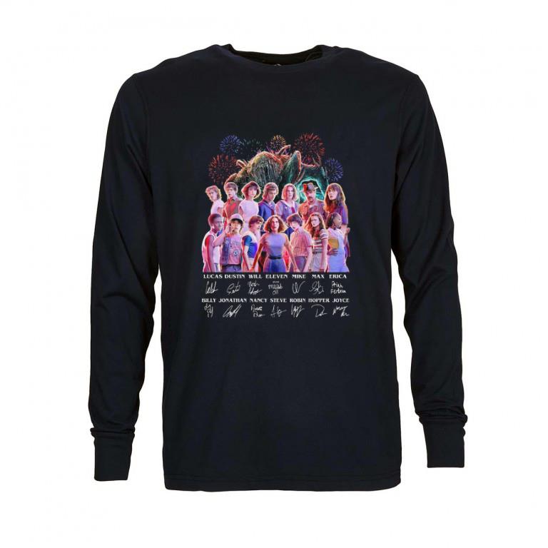 Official Stranger Things all character signatures Lucas Dustin Will Eleven shirt 5 Official Stranger Things all character signatures Lucas Dustin Will Eleven shirt