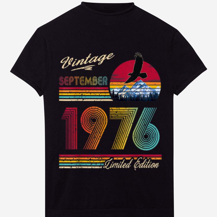 Official Vintage September 1976 43th Birthday 43 Years Old shirt