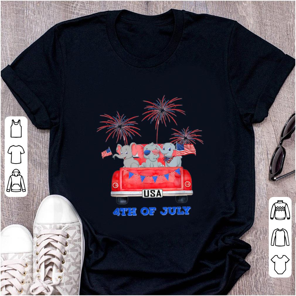 Original Baby Elephant Car 4th Of July American Flag shirt