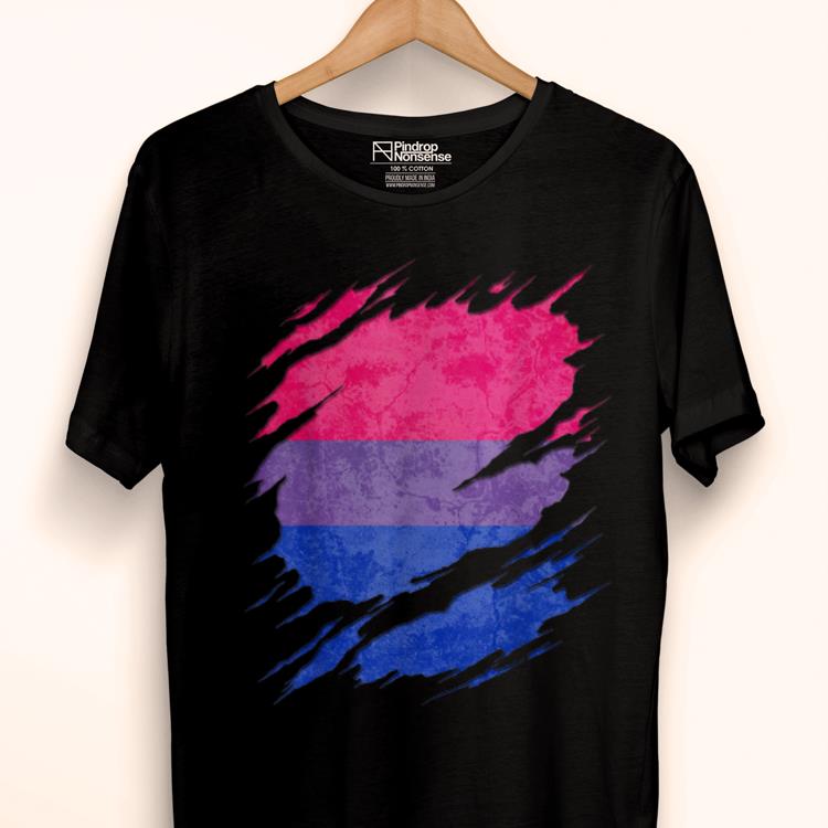 Original Bisexual Pride Flag Ripped LGBT Bisexual Inside Me shirt