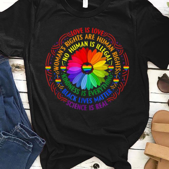 Original Black Lives Matter Science Love Is Love LGBT Pride Flower shirt