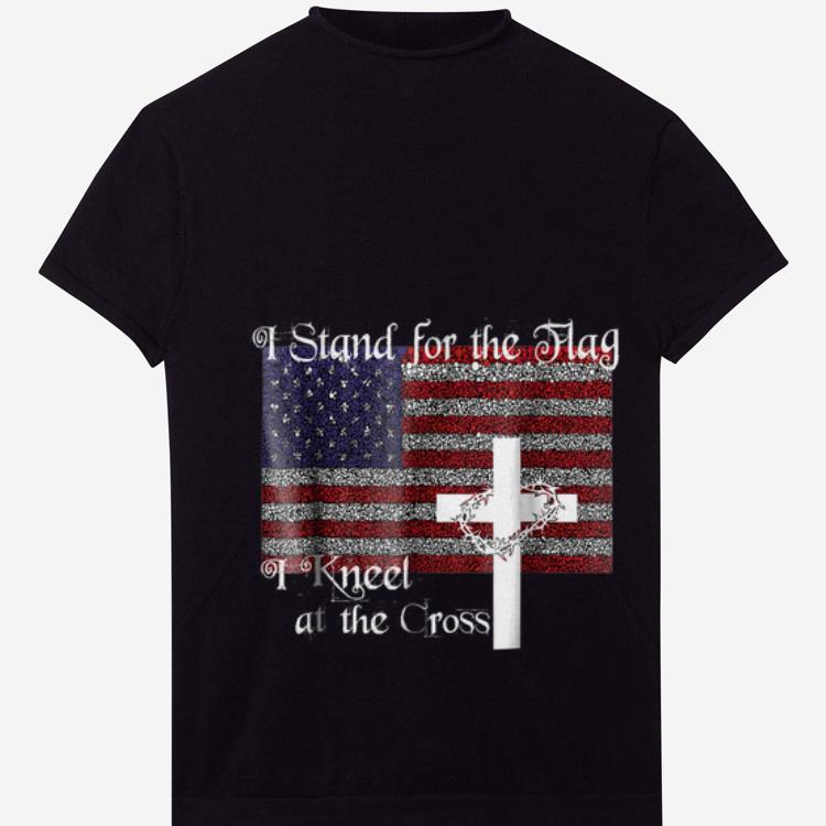 Premium American Flag I Stand For The Flag I Kneel At The Cross The Holy Crown of Thorns shirt
