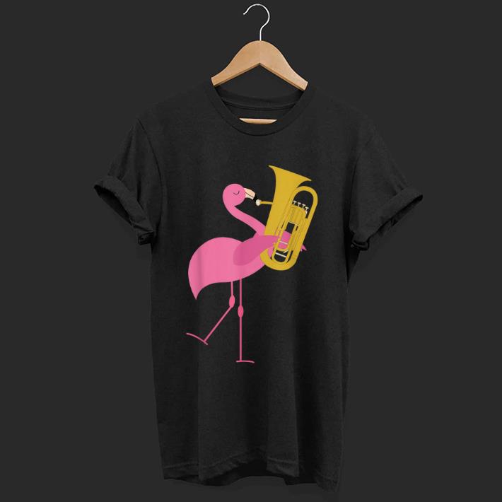 Premium Beautiful Flamingo Playing Tuba Musician shirt