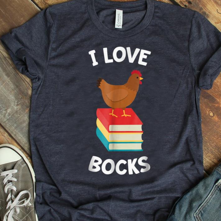Premium Book Funny Chicken Reading I Love Bocks Gift shirt