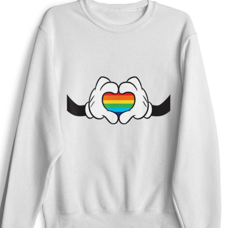 Premium Disney Mickey Mouse Rainbow Heart Hands shirt Premium Disney Mickey Mouse Rainbow Heart Hands shirt 1