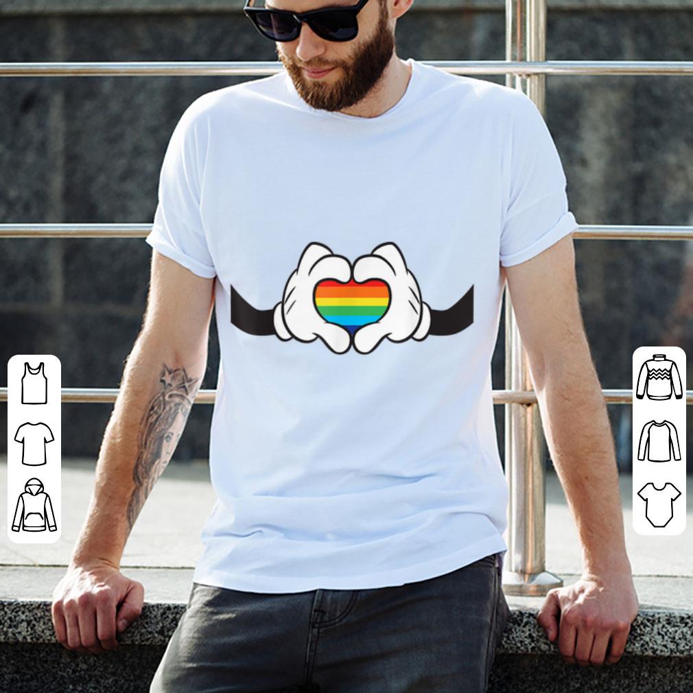 Premium Disney Mickey Mouse Rainbow Heart Hands shirt 1 Premium Disney Mickey Mouse Rainbow Heart Hands shirt 2