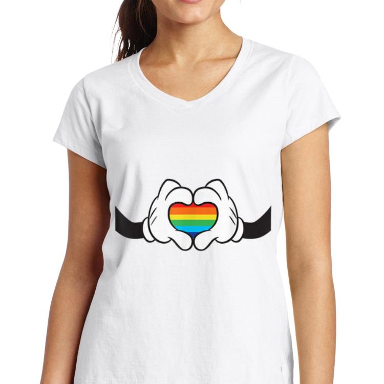 Premium Disney Mickey Mouse Rainbow Heart Hands shirt 2 Premium Disney Mickey Mouse Rainbow Heart Hands shirt 3