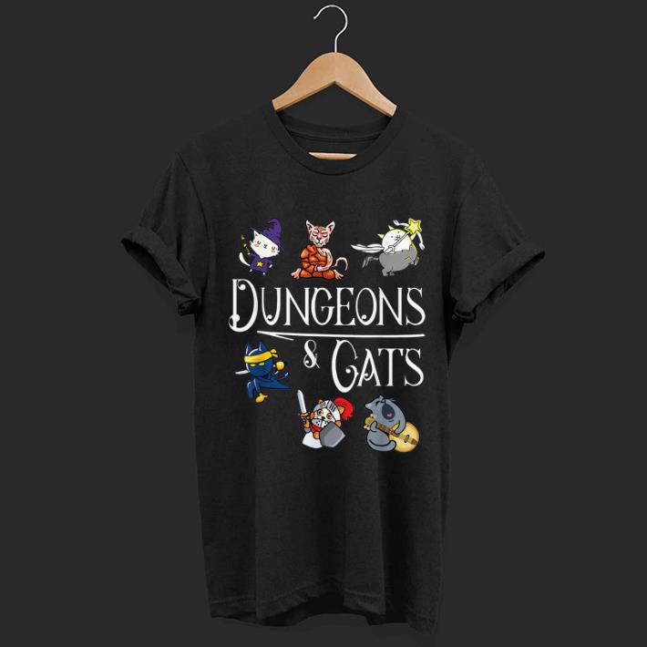 Premium Dungeons and Cats Cartoon Character Cat Lover shirt