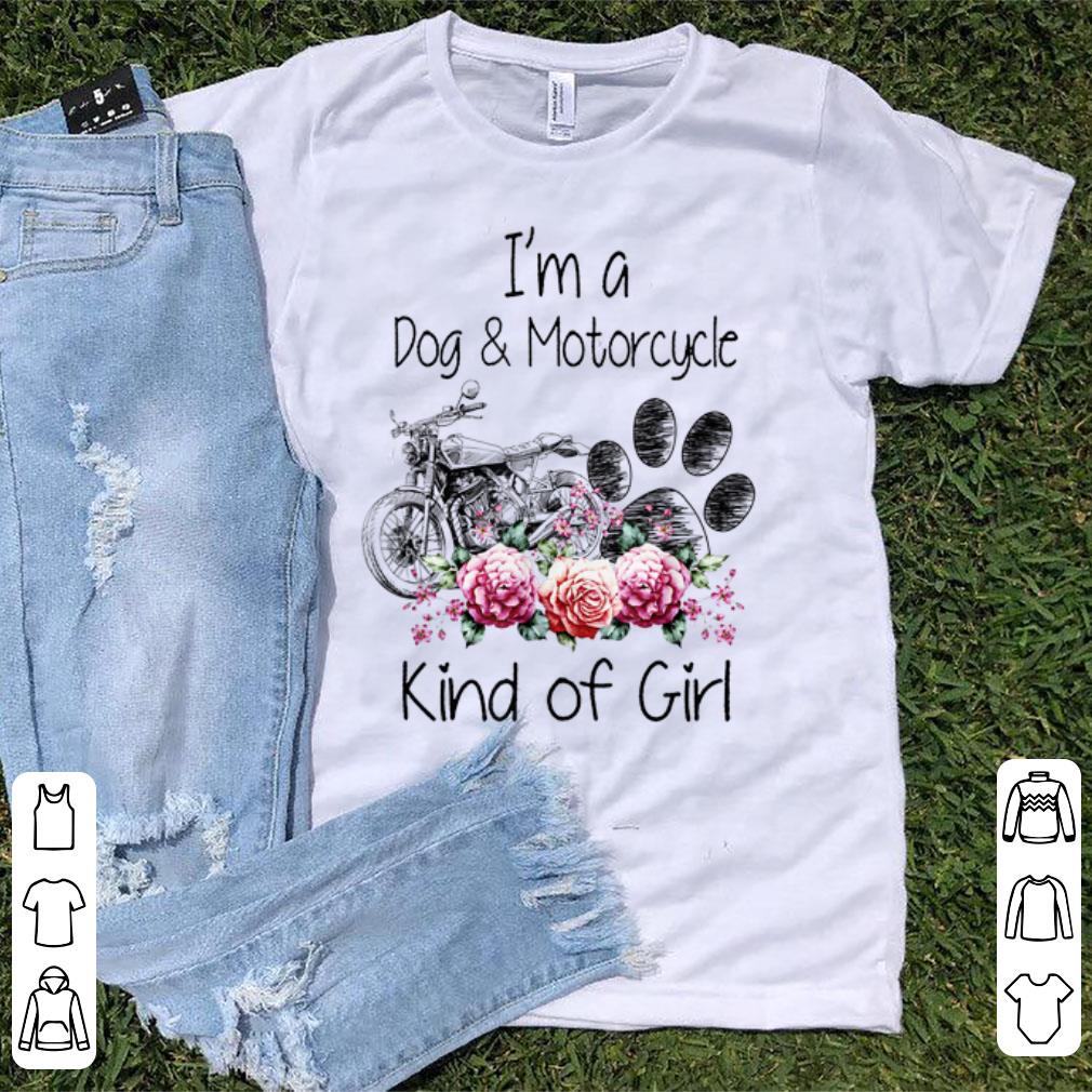 Premium Im A Dog And Motorcycle Kind Of Girl Flower shirt