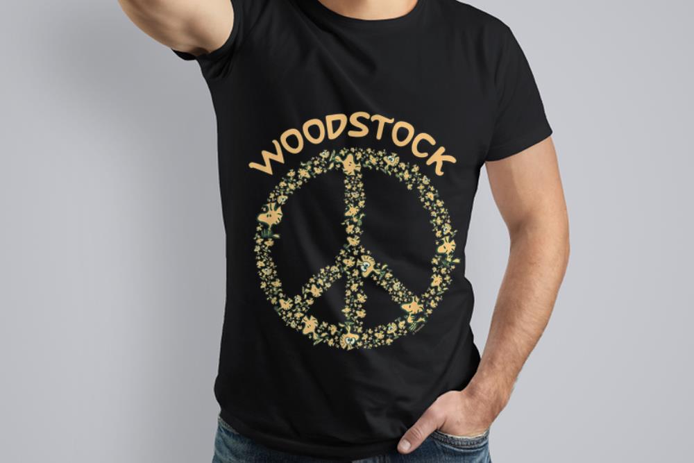  Premium Peanuts Woodstock 50th Anniversary Peace Sign shirt