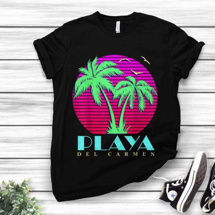 Premium Summer Sunset Playa Del Carmen Mexico 80s Palm Trees Beach shirt