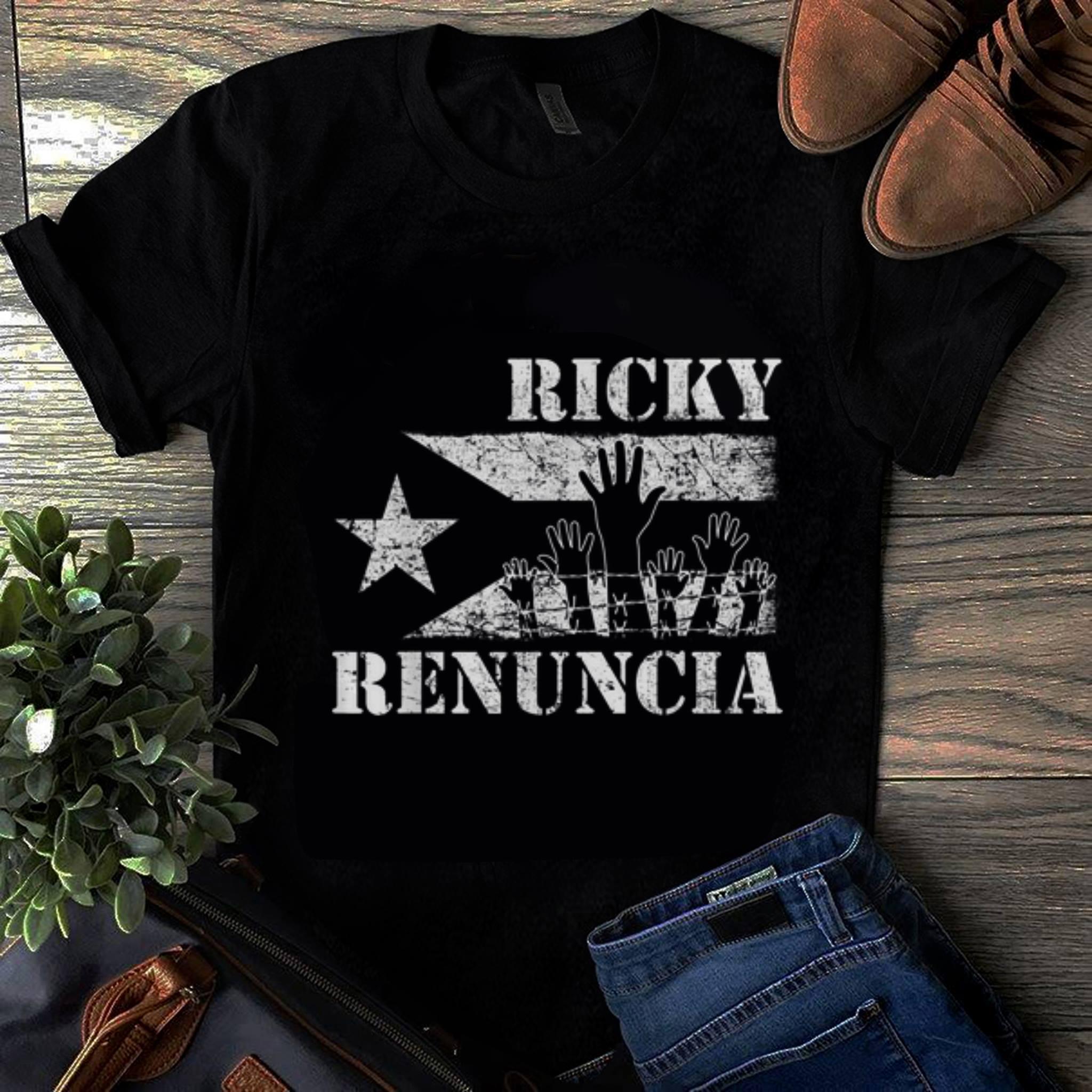Premium Trending Ricky Renuncia Bandera Negra Puerto Rico Flag shirt