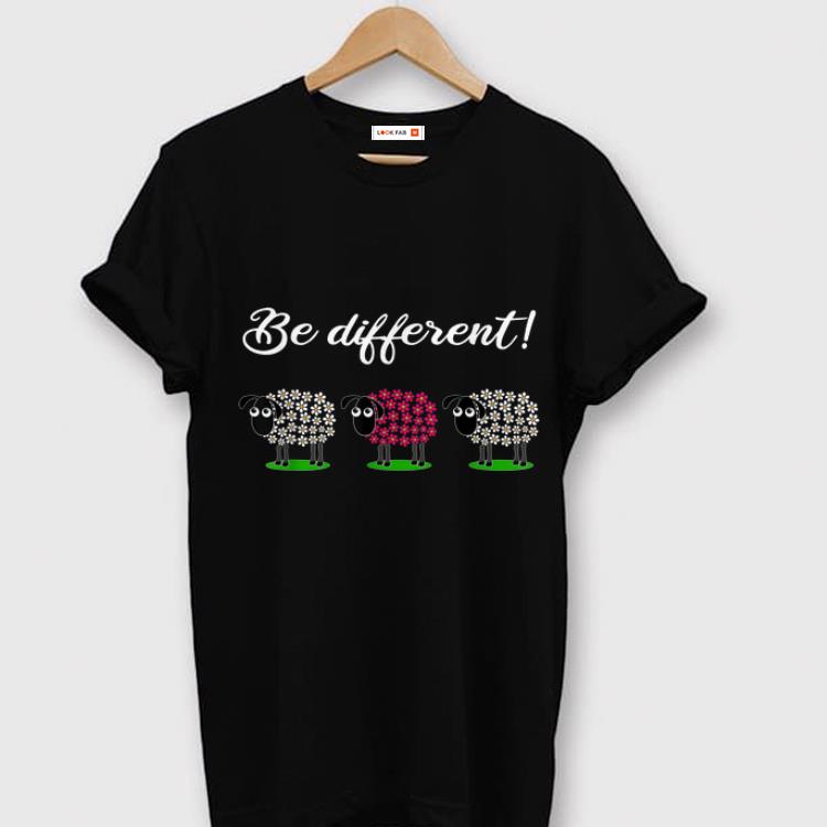 Pretty Be Different Sheep - Sheeps With Flower Wool Girl Mom shirt