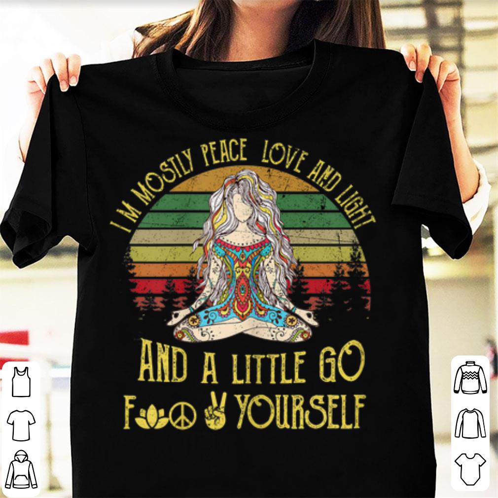 Pretty Im Mostly Peace Love And Light Yoga Tattooed shirt