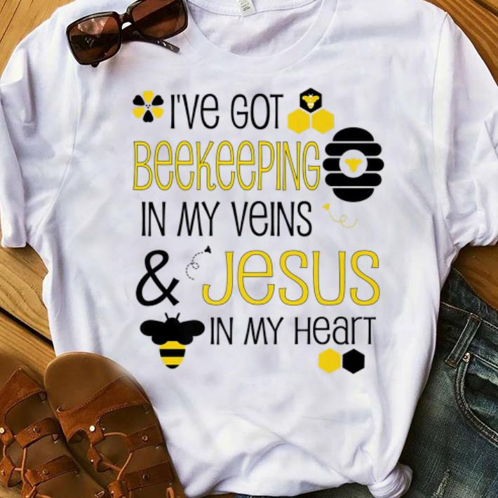 Top Beekeeping In My Veins Jesus In My Heart Bee Lover shirt