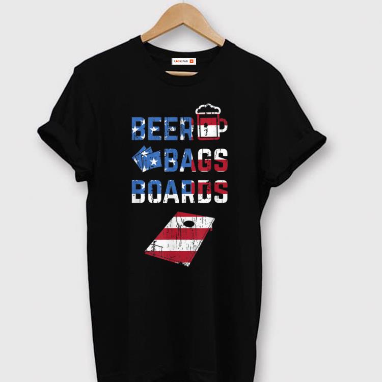 Top Beer Bags Boards United States Flag Cornhole shirt
