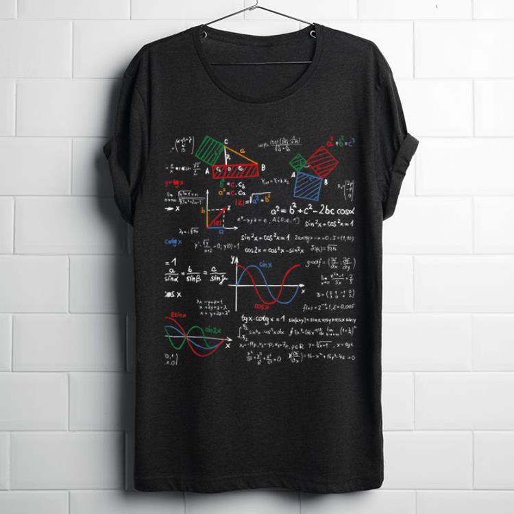 Top Math Teacher Formulas Cheat Sheet Cool Geek Nerd shirt