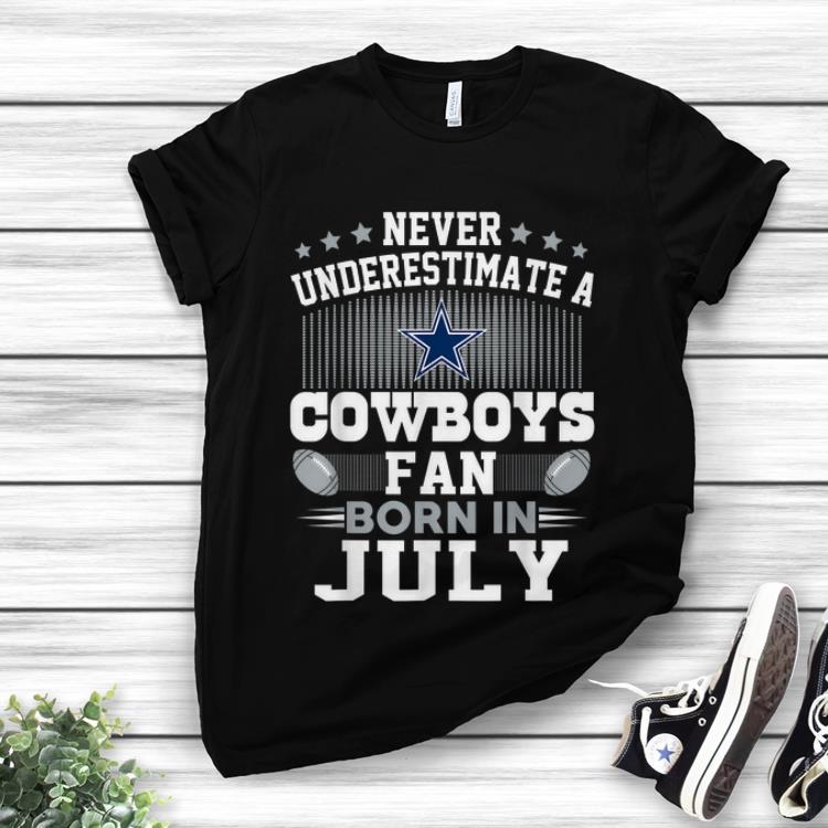 Top Never Underestimate A Cowboys Fan Born In July Rugby Dallas shirt