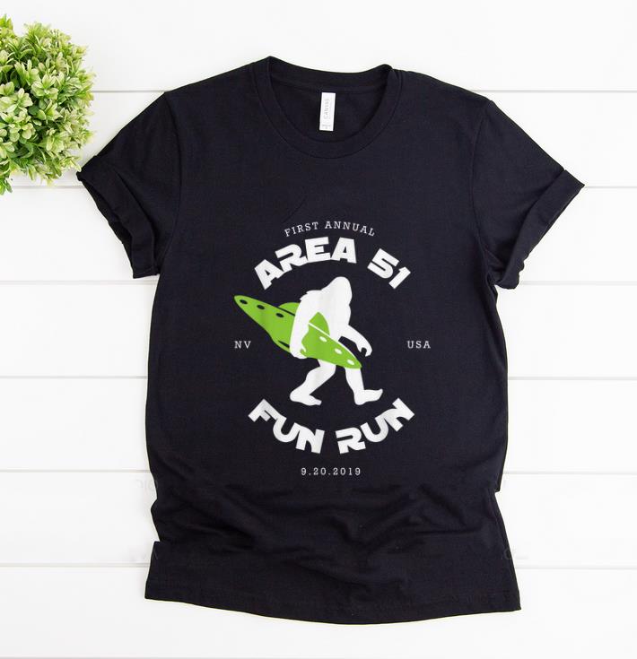 Awesome First Annual Area 51 Fun Run Bigfoot Ufo shirt