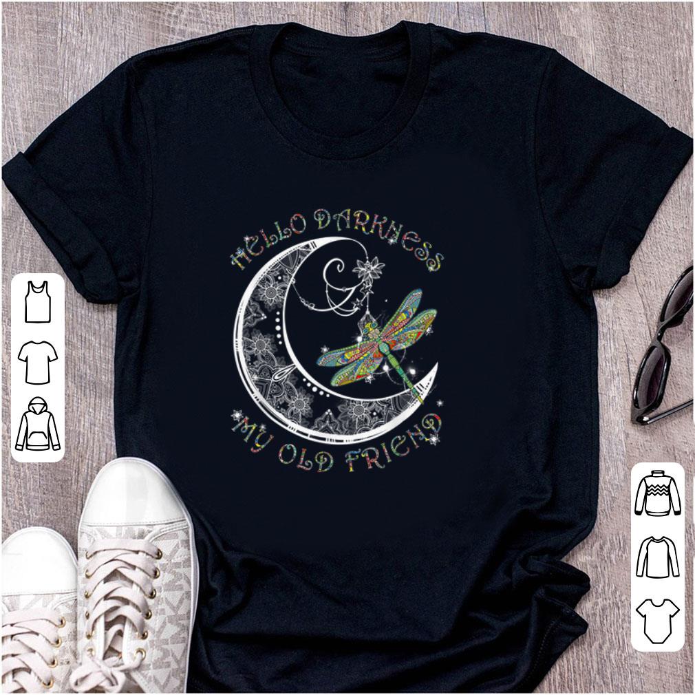 Awesome Hello Darkness My Old Friend Dragonfly and Moon shirt