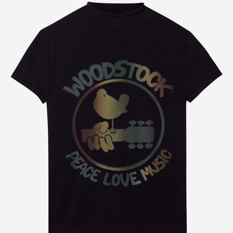 Awesome Woodstock Peace Love Music Technicolor Birdie shirt
