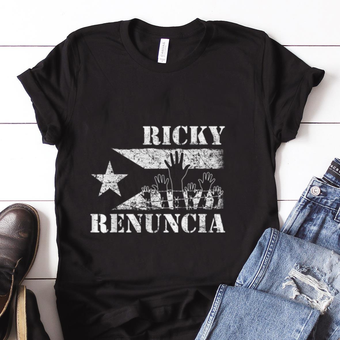  Best price Ricky Renuncia Bandera Negra Puerto Rico Flag shirt