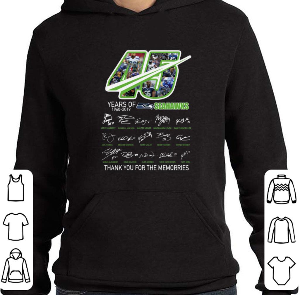 Funny 45 Years Of Seahawks 1960-2019 thank you for the memories shirt