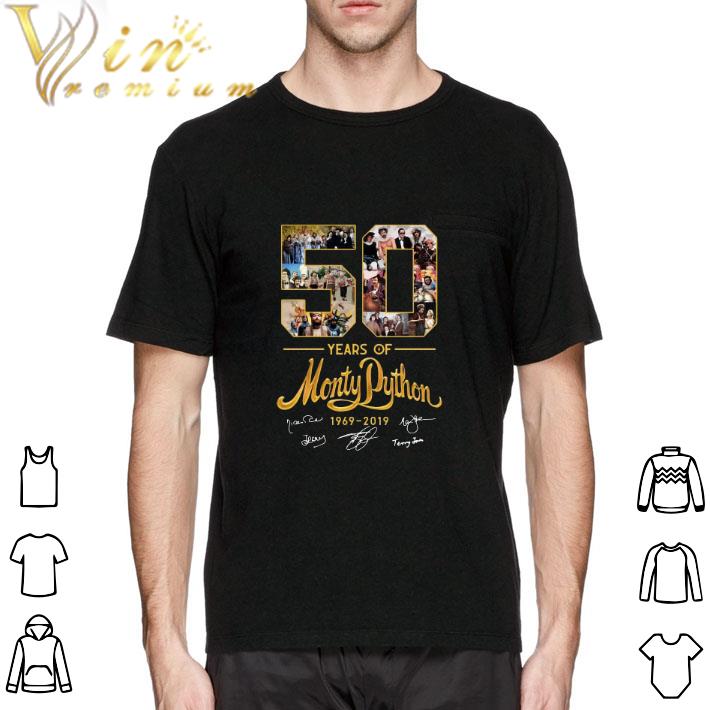 Funny 50 years of Monty Python 1969-2019 signature shirt 1 Funny 50 years of Monty Python 1969-2019 signature shirt 2