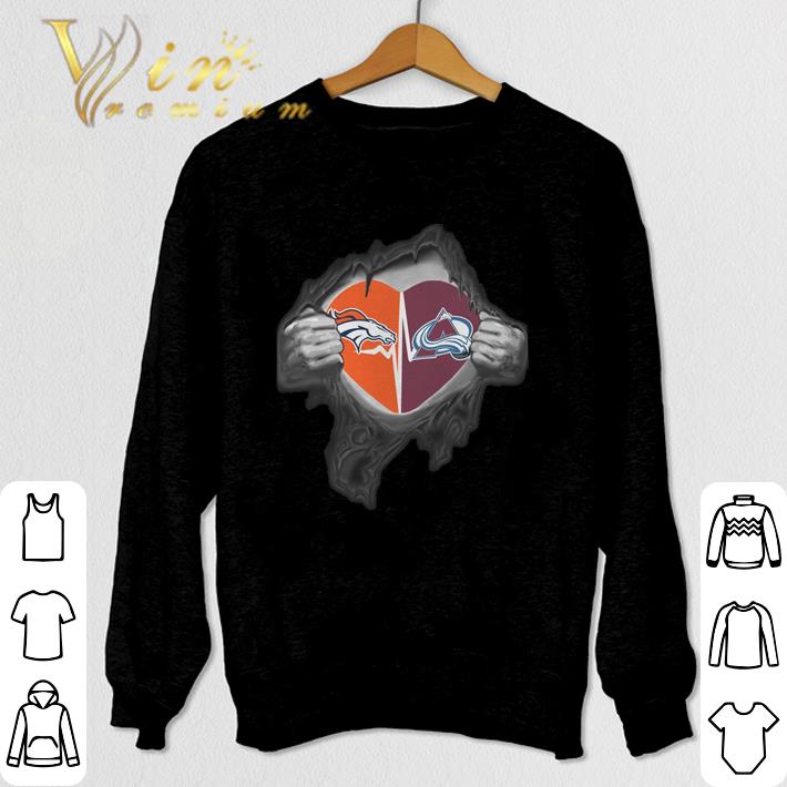 Funny Denver Broncos Colorado Avalanche inside my heart shirt