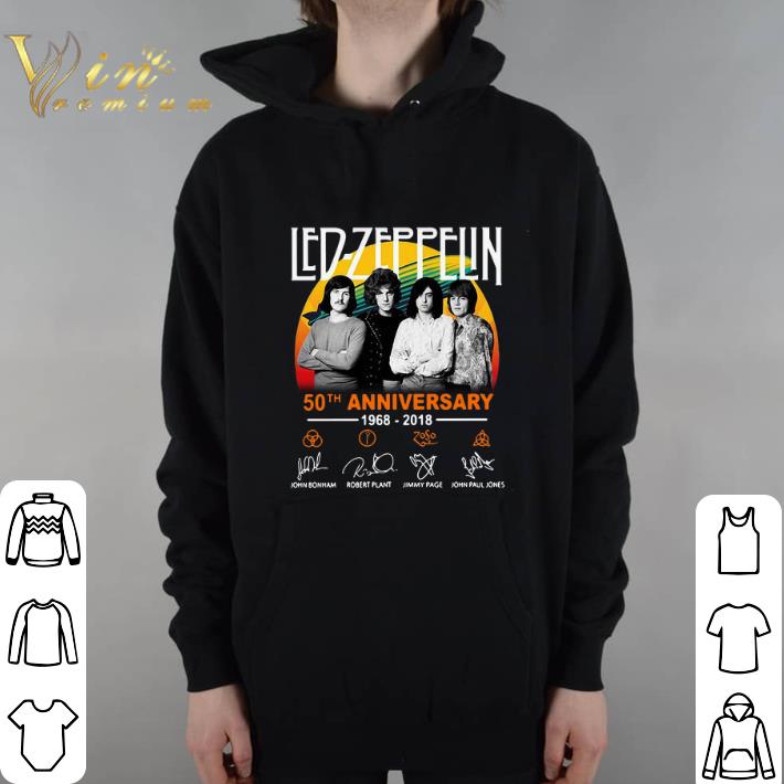 Funny Led Zeppelin 50th anniversary 1968-2018 signatures shirt