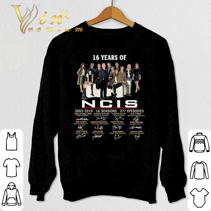 Hot 16 years of NCIS 2003-2019 16 seasons signatures shirt 7 Hot 16 years of NCIS 2003-2019 16 seasons signatures shirt