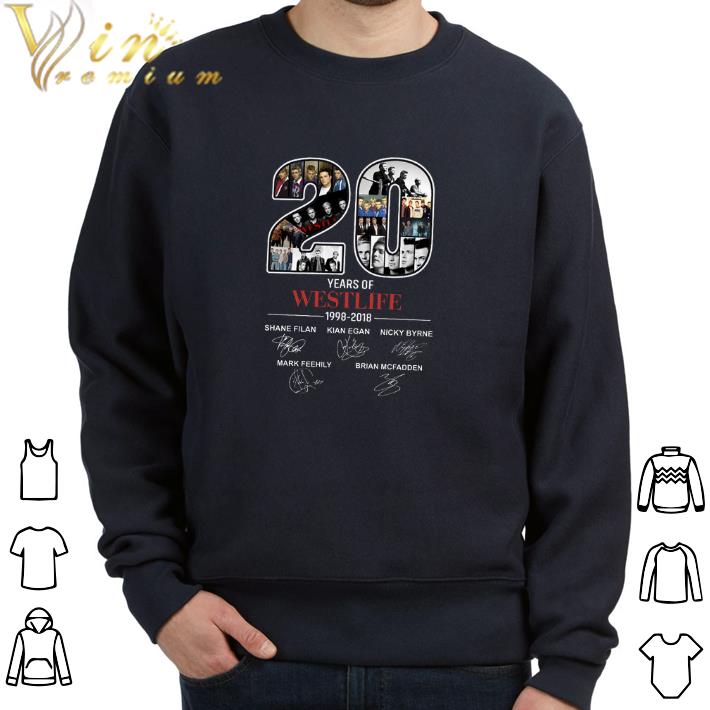 Hot 20 years of Westlife 1998-2018 signatures shirt