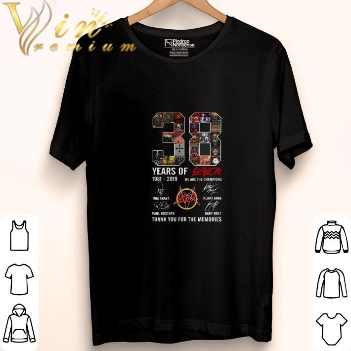 Hot 38 Years Of Slayer 1981-2019 we are the champions signatures shirt 5 Hot 38 Years Of Slayer 1981-2019 we are the champions signatures shirt