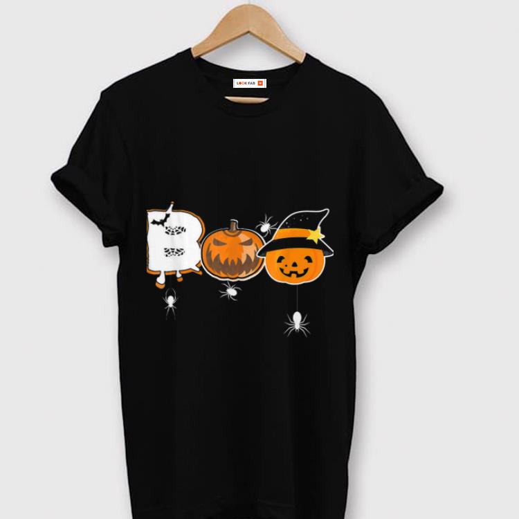 Hot Boo Gift For Halloween With Pumpkin Spider Bats shirt