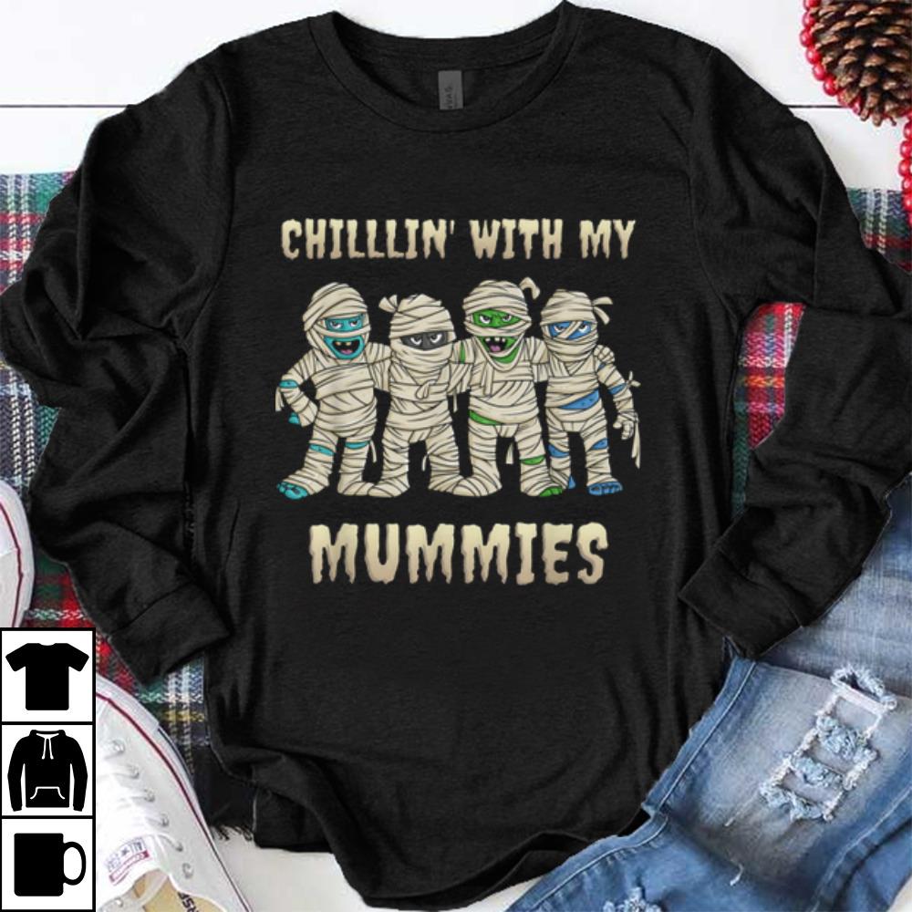 Hot Chillin With My Mummies Halloween Boys Kids Funny shirt