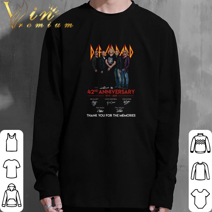 Hot Def Leppard 42nd anniversary 1977-2019 signatures shirt