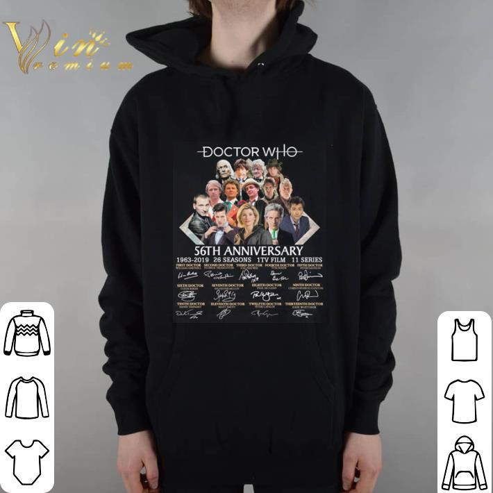 Hot Doctor Who 56th anniversary 1963-2019 signatures shirt