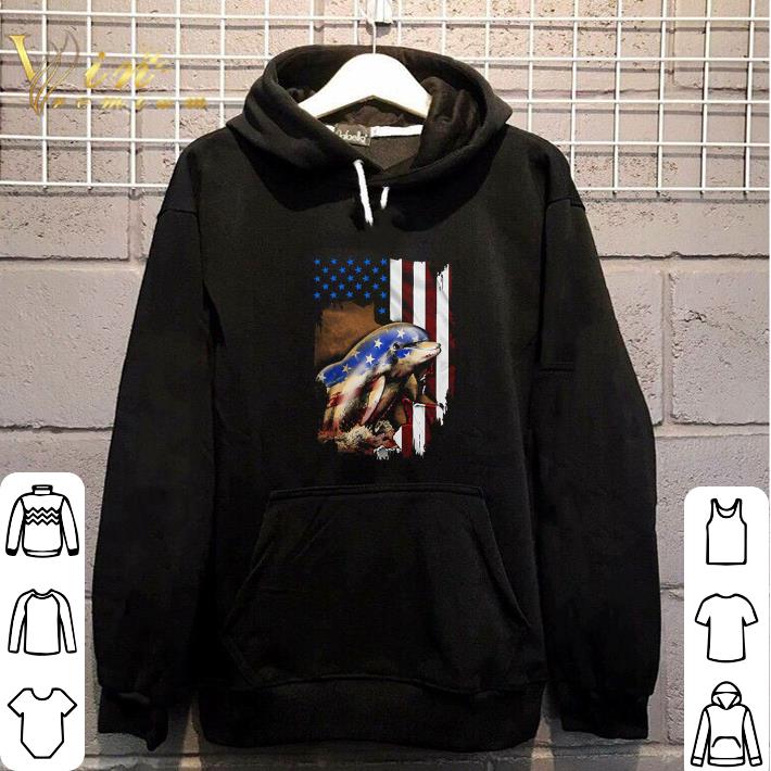 Hot Dolphin American flag 4th of july shirt