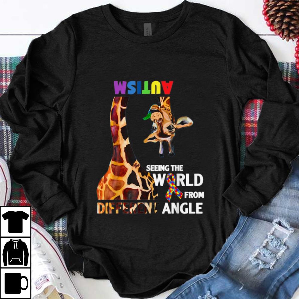Hot Giraffe Autism Seeing The World From Different Angle Cancer Awareness shirt