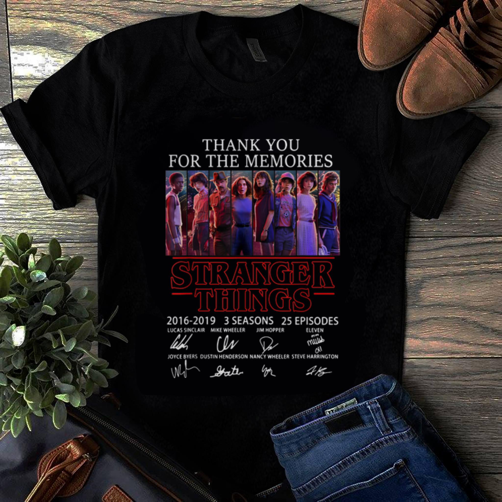  Hot Thank You For The Memories Stranger Things 3 Signature Character shirt