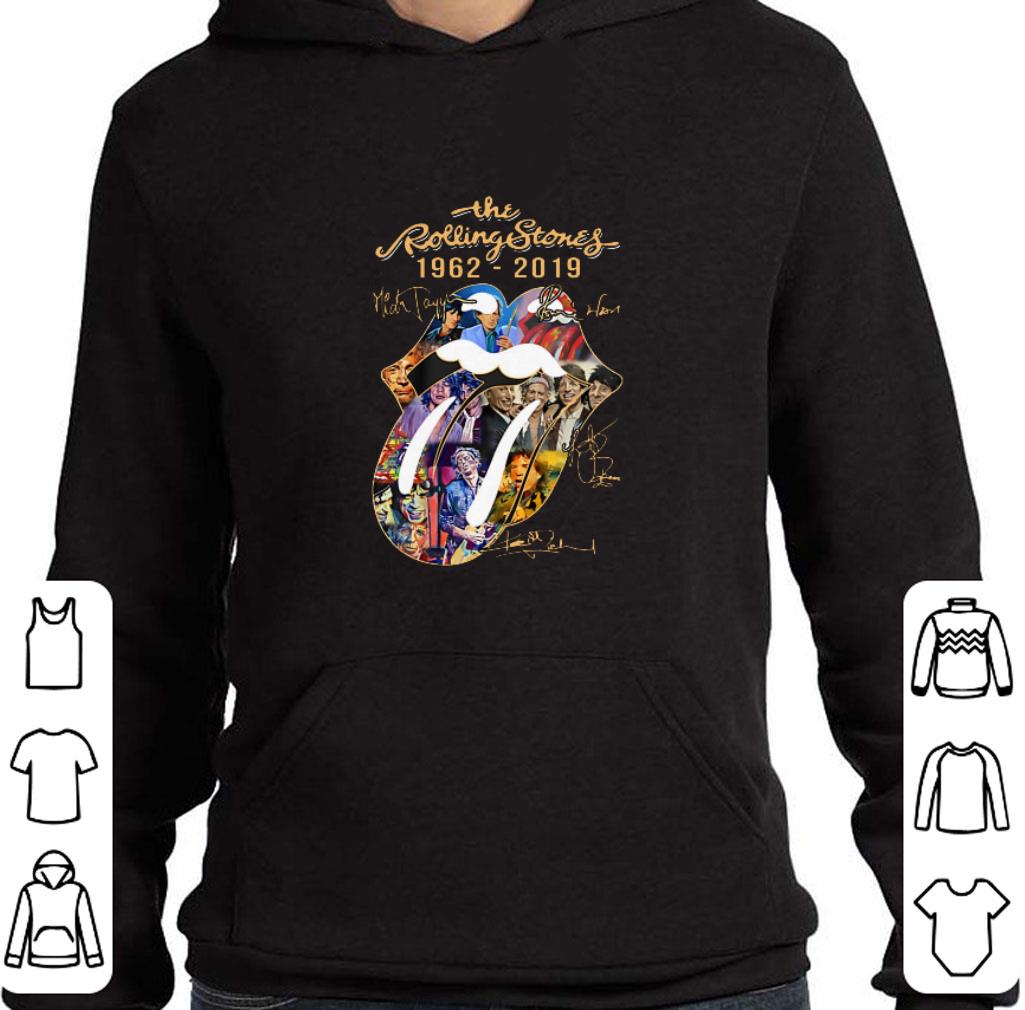 Hot The Rolling Stones 1962-2019 Mick Jagger Ronnie Wood signatures shirt