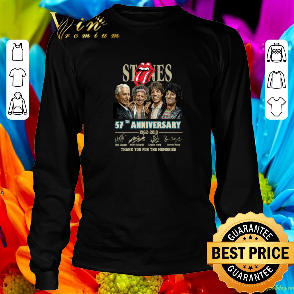 Hot The Rolling Stones 57th anniversary 1962-2019 signatures shirt