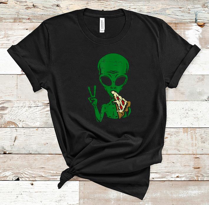 Nice Alien Pizza Eating Peace Funny Space Area-51 Halloween Gift shirt