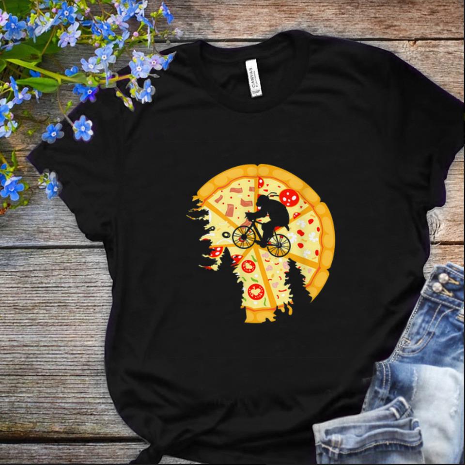  Nice Ninja Turtle Bike Flying Across Pizza Moon shirt