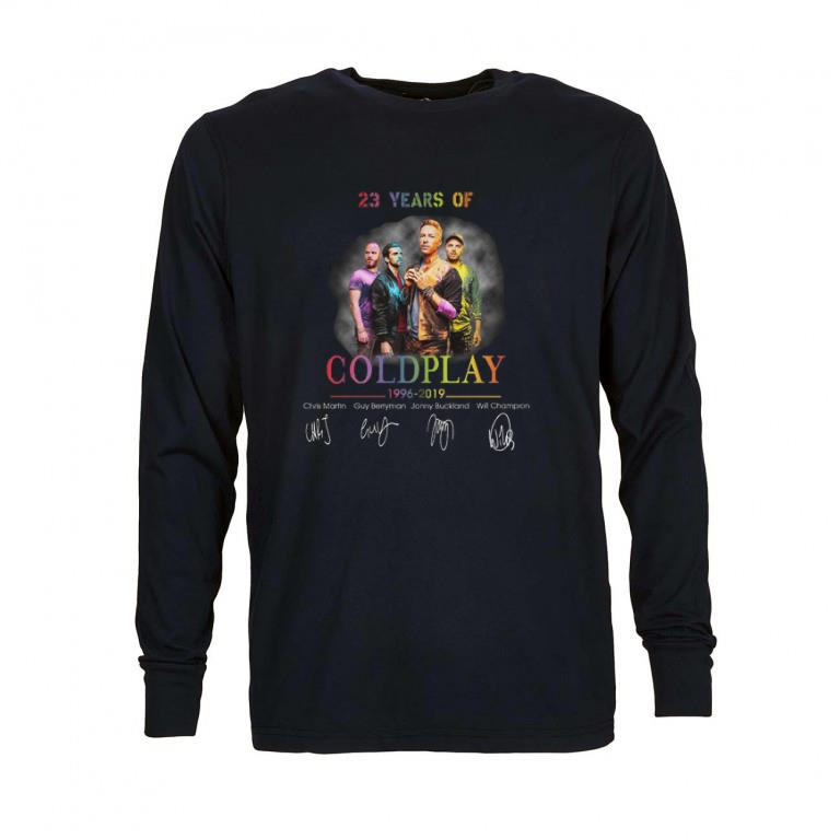 Official 23 years of Coldplay 1996-2019 signatures shirt