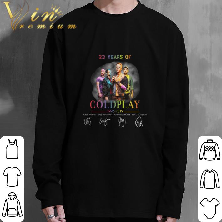 Official 23 years of Coldplay 1996-2019 signatures shirt