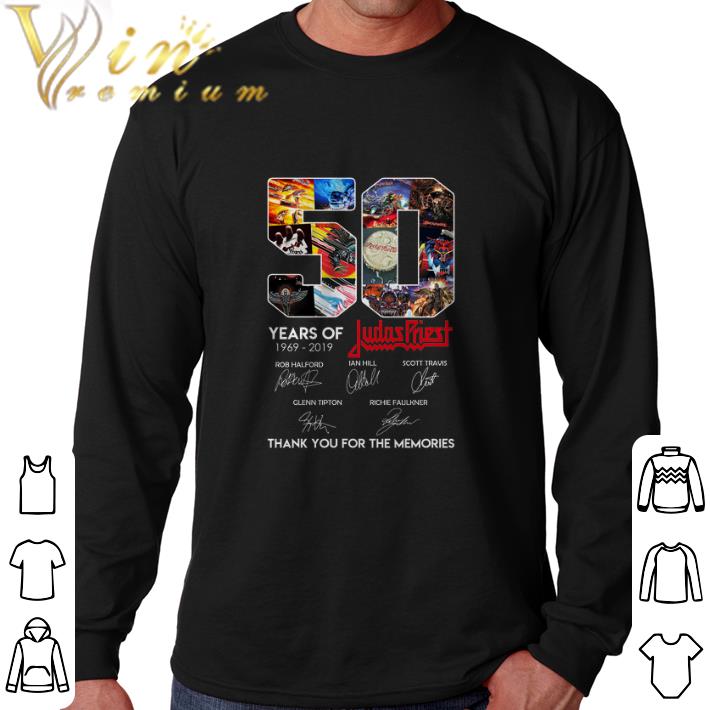 Official 50 Years of Judas Priest signature thank you for the memories shirt 5 Official 50 Years of Judas Priest signature thank you for the memories shirt