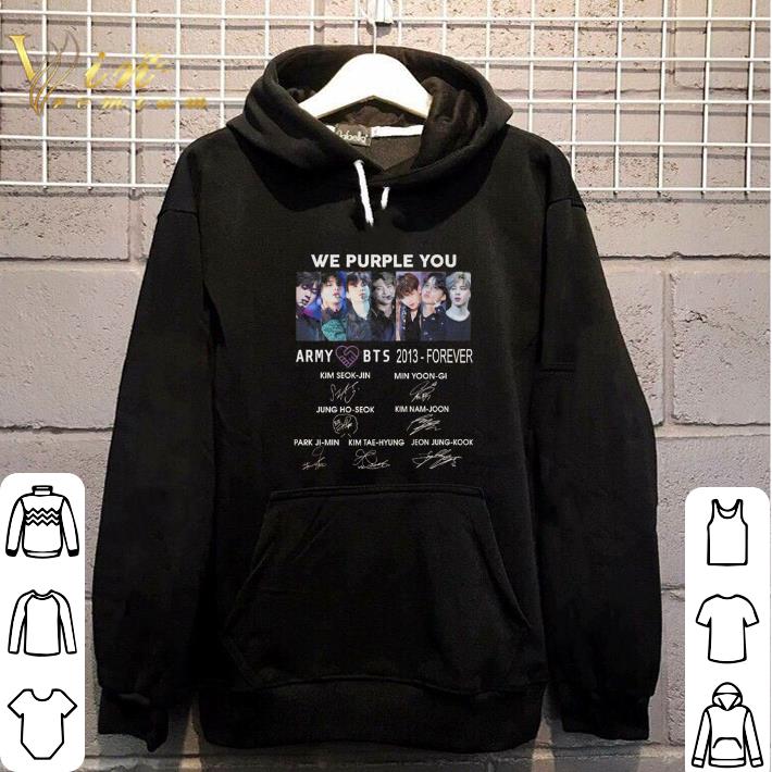 Official BTS We purple you Army 2013-Forever signatures shirt 5 Official BTS We purple you Army 2013-Forever signatures shirt