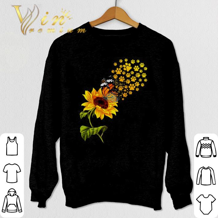 Official Dog paw sunflower and butterfly shirt 5 Official Dog paw sunflower and butterfly shirt